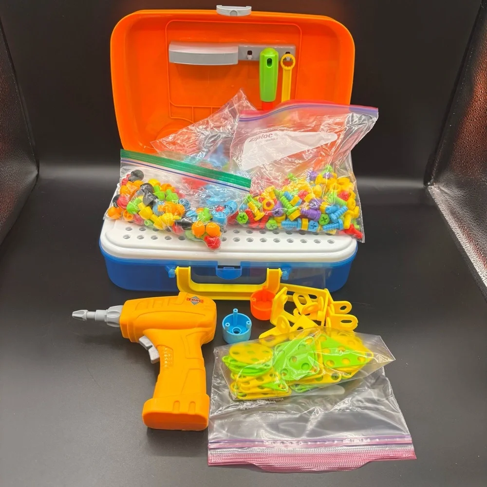 STEM Gear Platter‎ Bus Tools Build Carrying Case Drill Screwdriver Colorful